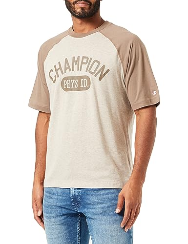 Champion Herren Legacy Athletics-S-s Crewneck T-Shirt, Marrone Funghi Melange/Cioccolato, XL von Champion