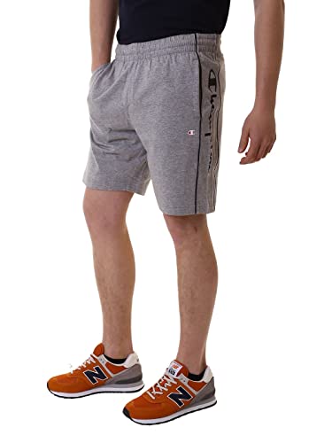 Champion Herren Legacy Authentic Pants Athletic Jersey Combed Vertical Logo Bermuda Shorts, Hellgrau meliert, L von Champion