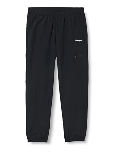 Champion Herren Legacy Authentic Pants Peached Feel Crinckle Elastic Cuff Trainingshose, Schwarz, L von Champion