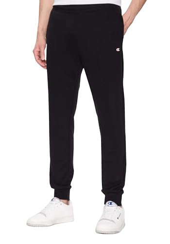 Champion Herren Legacy Authentic Pants Powerblend Terry C-Logo 3-Pockets Rib Cuff Trainingshose, Schwarz, XXL von Champion