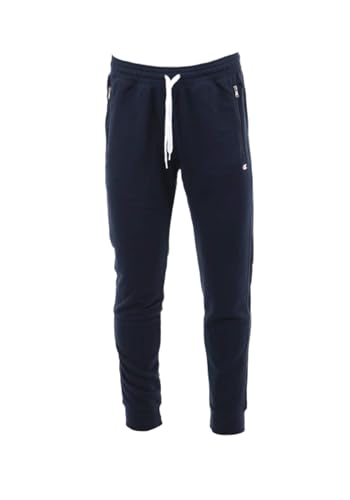 Champion Herren Legacy Authentic Pants Powerblend Terry C-Logo Zip Pocket Rib Cuff Trainingshose, Marineblau, S von Champion
