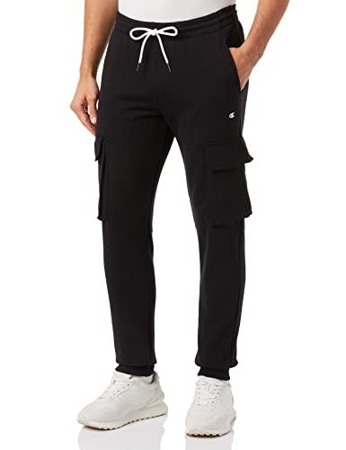 Champion Herren Legacy Authentic Pants Powerblend Terry Rib Cuff Cargo Trainingshose, Schwarz, M von Champion