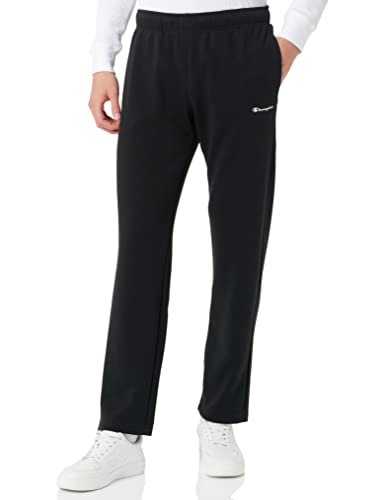 Champion Herren Legacy Authentic Pants Powerblend Terry Small Logo Straight Hem Trainingshose, Schwarz, M von Champion