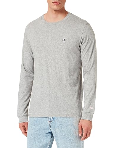 Champion Herren Legacy Basics-L-s Crewneck Langarmshirt, Hellgrau Meliert, Medium von Champion