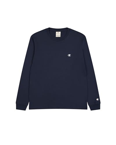 Champion Herren Legacy Basics-L-s Crewneck Langarmshirt, Marineblau, Large von Champion