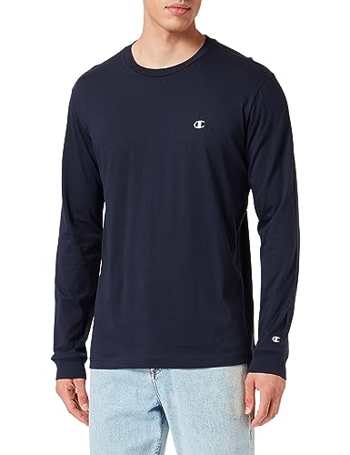 Champion Herren Legacy Basics-L-s Crewneck Langarmshirt, Marineblau, Large von Champion