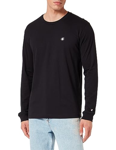 Champion Herren Legacy Basics-L-s Crewneck Langarmshirt, Schwarz, Large von Champion