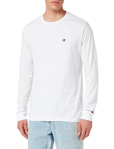 Champion Herren Legacy Basics-L-s Crewneck Langarmshirt, Weiß, Large von Champion