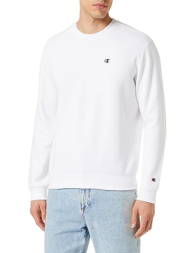 Champion Herren Legacy Basics-Powerblend Fleece Crewneck Sweatshirt, Weiß, L von Champion