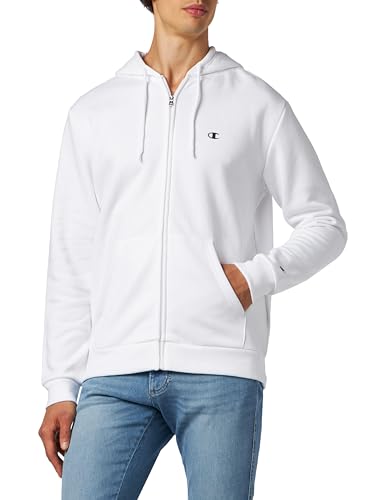 Champion Herren Legacy Basics Powerblend Fleece Full Zip Kapuzenpullover, Bianco, M von Champion