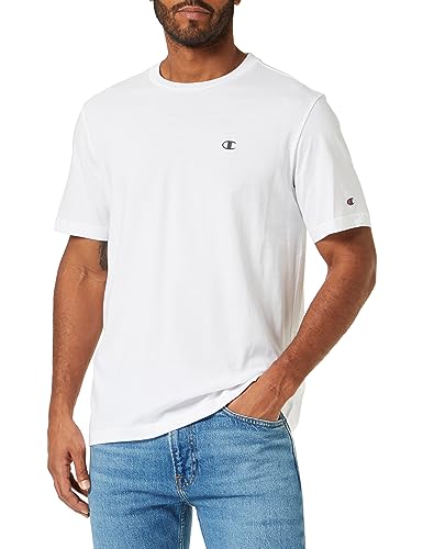 Champion Herren Legacy Basics-S-s Crewneck T-Shirt, Bianco, X-Small von Champion