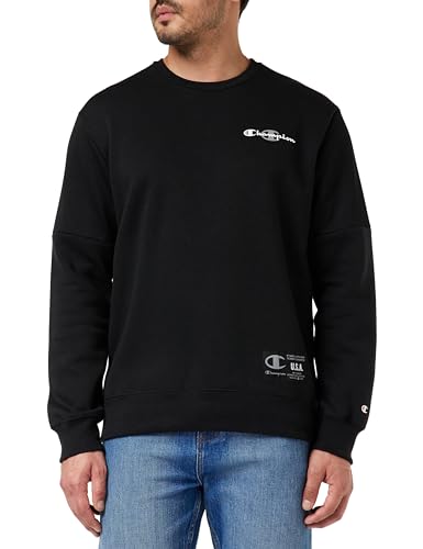 Champion Herren Legacy Basketball Powerblend Fleece Crewneck Sweatshirt, Schwarz/Grau Denkmal, M von Champion