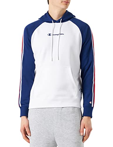 Champion Herren Legacy Division 1 Heavy Powerblend Terry Kapuzenpullover, (Weiß/Blau), XL von Champion