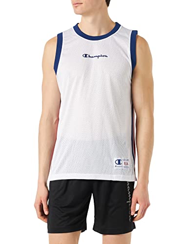 Champion Herren Legacy Division 1 Soft Mesh S/L Unterhemd, Weiß, Medium von Champion