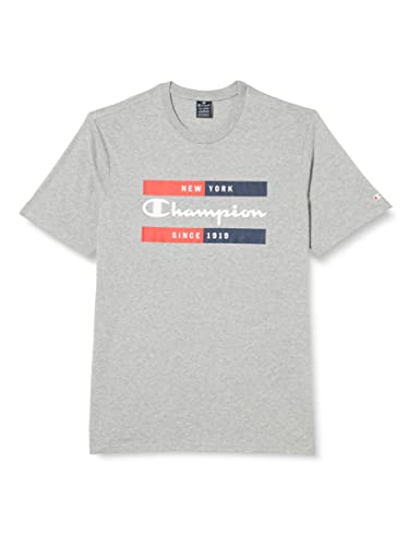 Champion Herren Legacy Graphic Shop Authentic Box Logo S/S T-Shirt, Hellgrau meliert, Medium von Champion