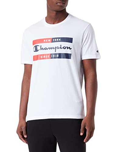 Champion Herren Legacy Graphic Shop Authentic Box Logo S/S T-Shirt, weiß, S von Champion