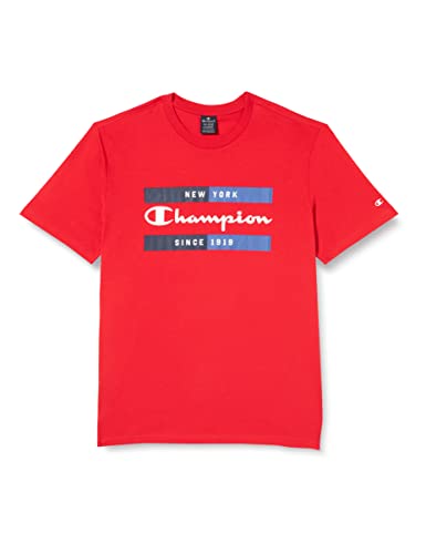 Champion Herren Legacy Graphic Shop Authentic Box Logo S/S T-Shirt, rot, XL von Champion