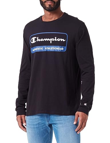 Champion Herren Legacy Graphic Shop Authentic-L-s Crewneck Langärmeliges T-Shirt, Schwarz, L von Champion