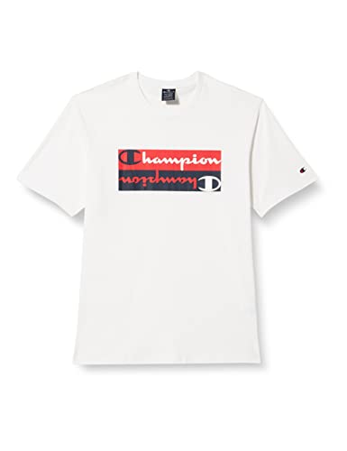 Champion Herren Legacy Graphic Shop Authentic Mirror Logo S/S T-Shirt, Weiß, Small von Champion