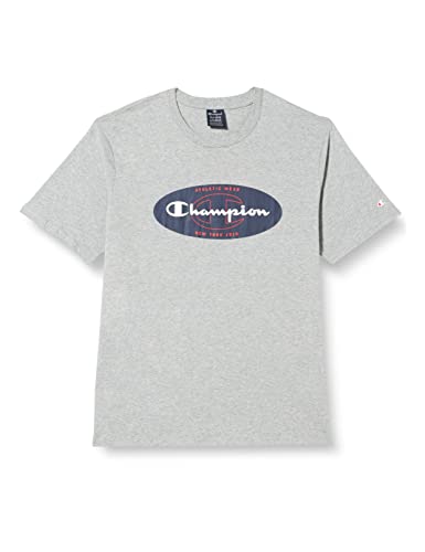 Champion Herren Legacy Graphic Shop Authentic Oval Logo S/S T-Shirt, Hellgrau meliert, X-Small von Champion