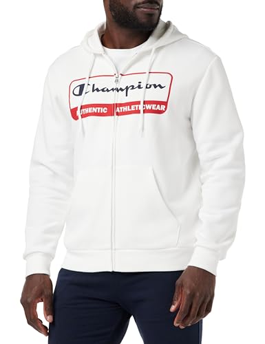 Champion Herren Legacy Graphic Shop Authentic-Powerblend Fleece Full Zip Kapuzenpullover, Bianco, L von Champion