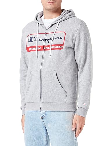 Champion Herren Legacy Graphic Shop Authentic-Powerblend Fleece Full Zip Kapuzenpullover, Grigio Melange Chiaro, S von Champion