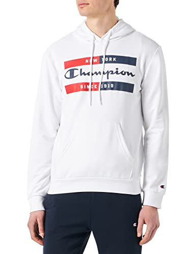 Champion Herren Legacy Graphic Shop Authentic Powerblend Terry Box Logo Hooded Sweatshirt, Bianco, S von Champion