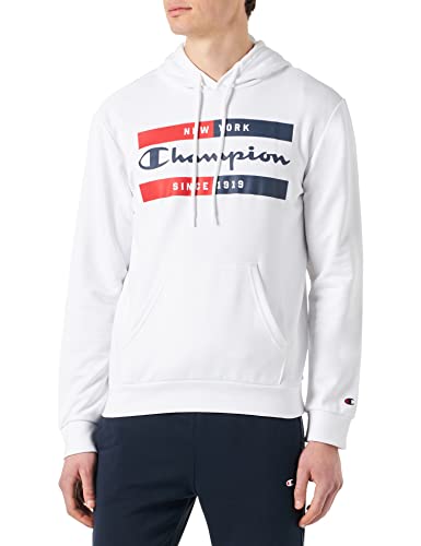 Champion Herren Legacy Graphic Shop Authentic Powerblend Terry Box Logo Kapuzenpullover, Weiß, M von Champion