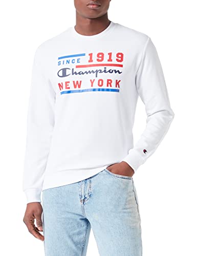 Champion Herren Legacy Graphic Shop Authentic Powerblend Terry Crewneck Hoodie, Bianco, S von Champion