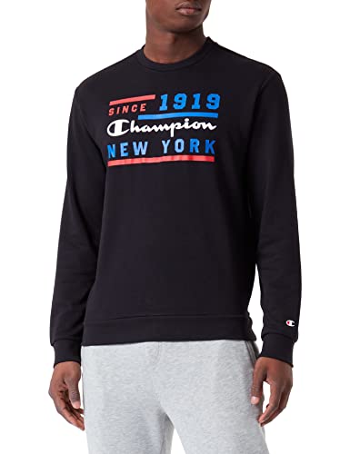 Champion Herren Legacy Graphic Shop Authentic Powerblend Terry Crewneck Hoodie, Nero, M von Champion