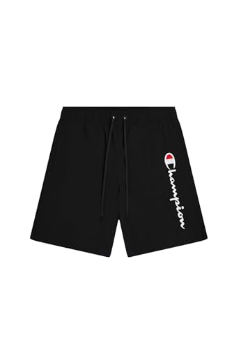 Champion Herren Legacy Icons Beachshorts-Crinkle Taslon Contrast Logo Bermuda Badehose, Schwarz, X-Large von Champion