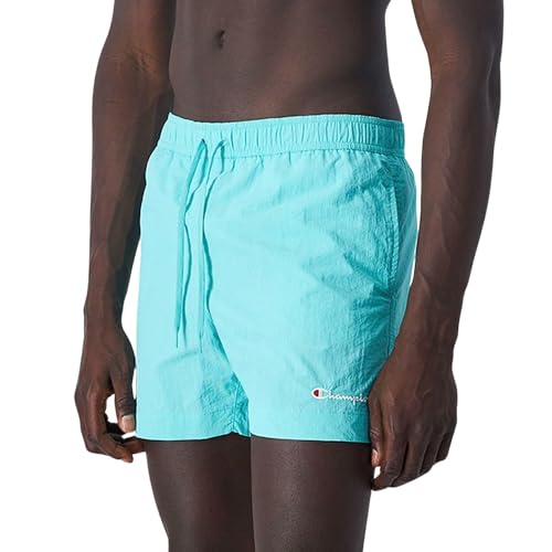 Champion Herren Legacy Icons Beachshorts-Crinkle Taslon Small Script Logo Badehose, Aquamarin Grün von Champion