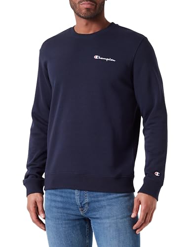 Champion Herren Legacy Icons-Heavy Spring Terry Small Script Logo Crewneck Sweatshirt, Marineblau, M von Champion