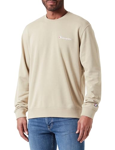 Champion Herren Legacy Icons-Heavy Spring Terry Small Script Logo Crewneck Sweatshirt, beige, XL von Champion