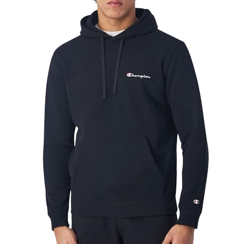 Champion Herren Legacy Icons-Heavy Spring Terry Small Script Logo Kapuzenpullover, Schwarz, XL von Champion