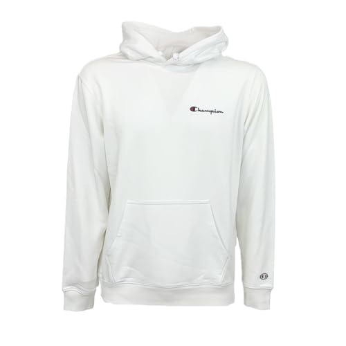 Champion Herren Legacy Icons-Heavy Spring Terry Small Script Logo Kapuzenpullover, Weiß, L von Champion