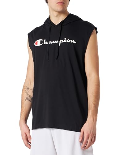 Champion Herren Legacy Icons-Hooded S/L Tank Tanktop mit Kapuze, Schwarz, XXL von Champion