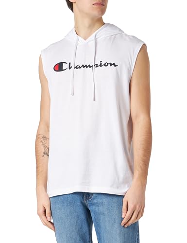 Champion Herren Legacy Icons-Hooded S/L Tank Tanktop mit Kapuze, Weiß, L von Champion