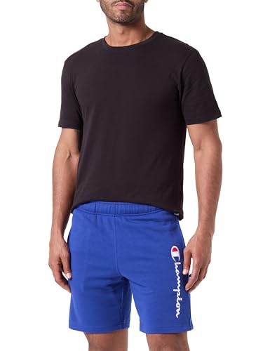 Champion Herren Legacy Icons Pants-Contrast Logo Powerblend Terry Bermuda Shorts, Elektrischblau, XS von Champion