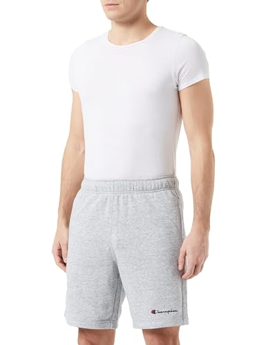 Champion Herren Legacy Icons Pants-Small Script Logo Powerblend Terry Bermuda Shorts, Grau, S von Champion