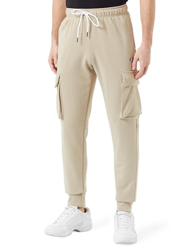 Champion Herren Legacy Icons Powerblend Terry C-Logo Elastic Cuff Cargo Trainingshose, beige, L von Champion