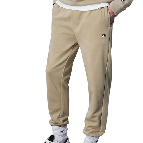 Champion Herren Legacy Icons Powerblend Terry C-Logo Rib Cuff Trainingshose, beige, L von Champion