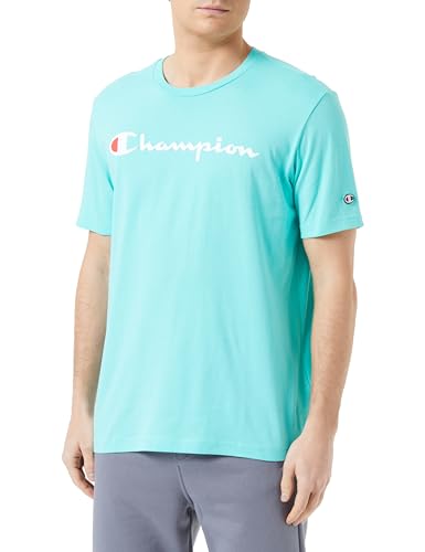 Champion Herren Legacy Icons-S/S Crewneck T-Shirt, Aquamarin Grün, Medium von Champion