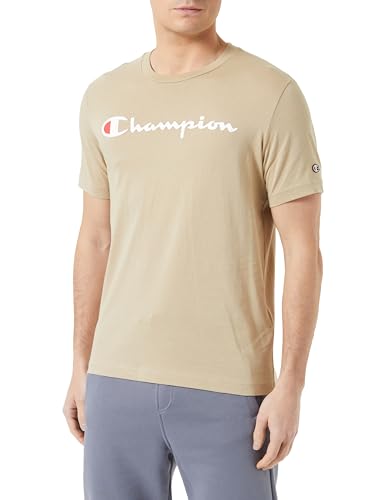 Champion Herren Legacy Icons-S/S Crewneck T-Shirt, beige, Large von Champion