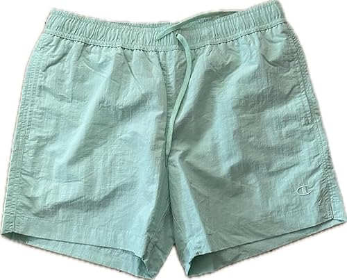 Champion Herren Legacy Icons Tonal Beachshorts-Crinkle Taslon C-Logo Badehose, Pastellblau, Medium von Champion