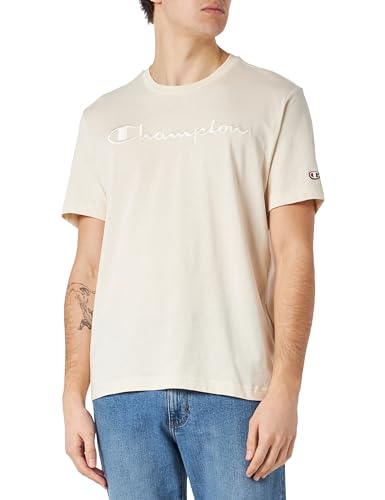 Champion Herren Legacy Icons Tonal Logo-S/S Crewneck T-Shirt, Elfenbein, Large von Champion