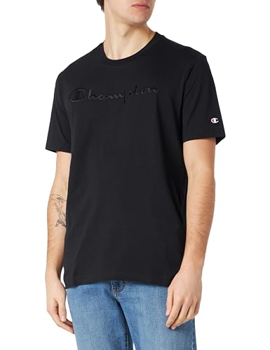 Champion Herren Legacy Icons Tonal Logo-S/S Crewneck T-Shirt, Schwarz, Medium von Champion