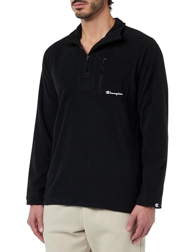 Champion Herren Legacy Micro Polar Fleece-Half Zip Top W/Pocket Sweatshirt, Nero, S von Champion