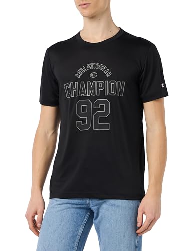 Champion Herren Legacy Modern Basket at The Gym-Graphic Micromesh S/S Crewneck T-Shirt, Schwarz, Large von Champion