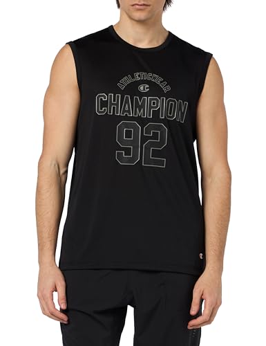 Champion Herren Legacy Modern Basket at The Gym-Micromesh S/L Tank Crewneck T-Shirt, Schwarz, Large von Champion